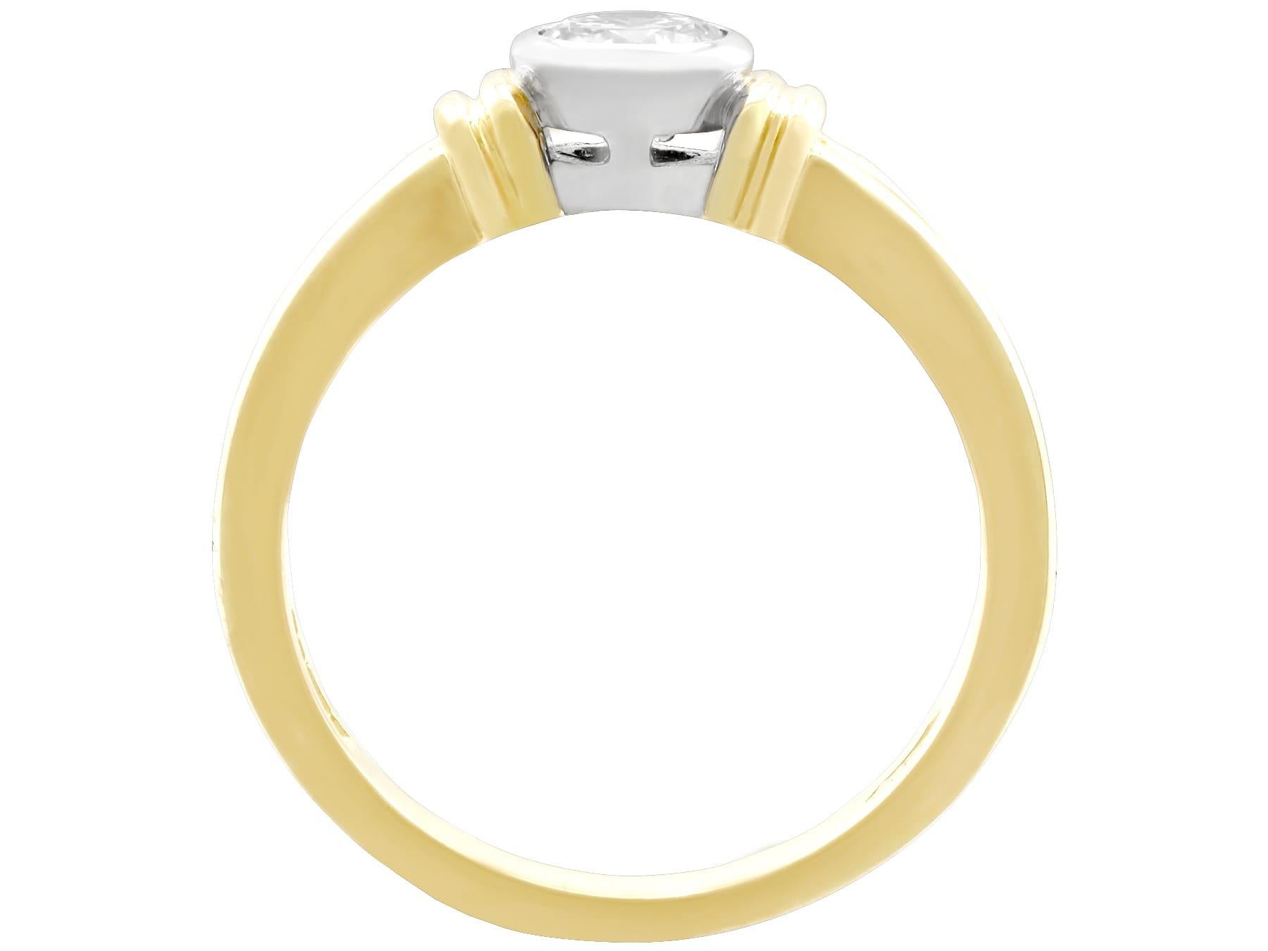 Diamond and Yellow Gold Solitaire Engagement Ring For Sale 1