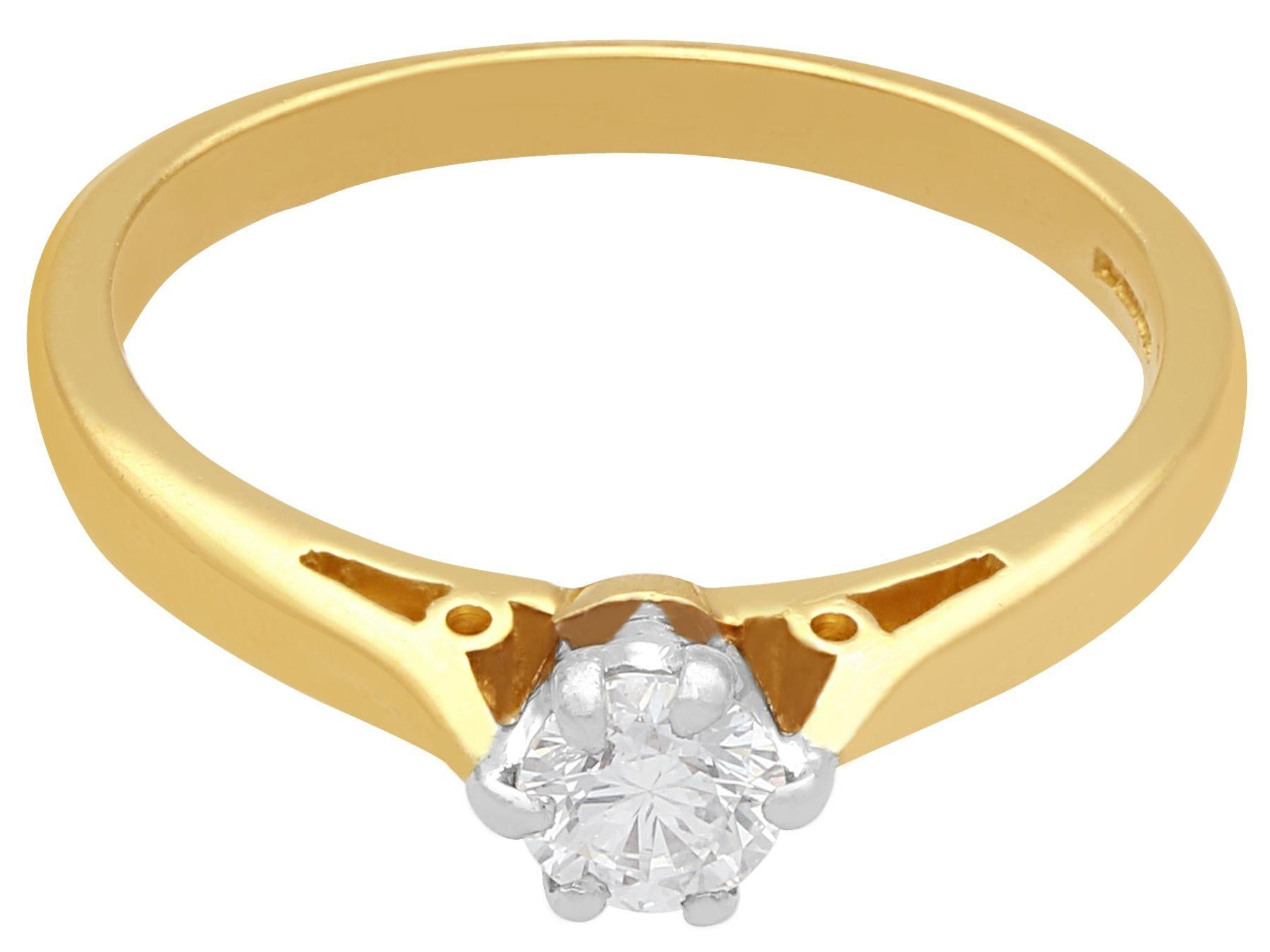 Contemporary Diamond and Yellow Gold Solitaire Ring For Sale 1