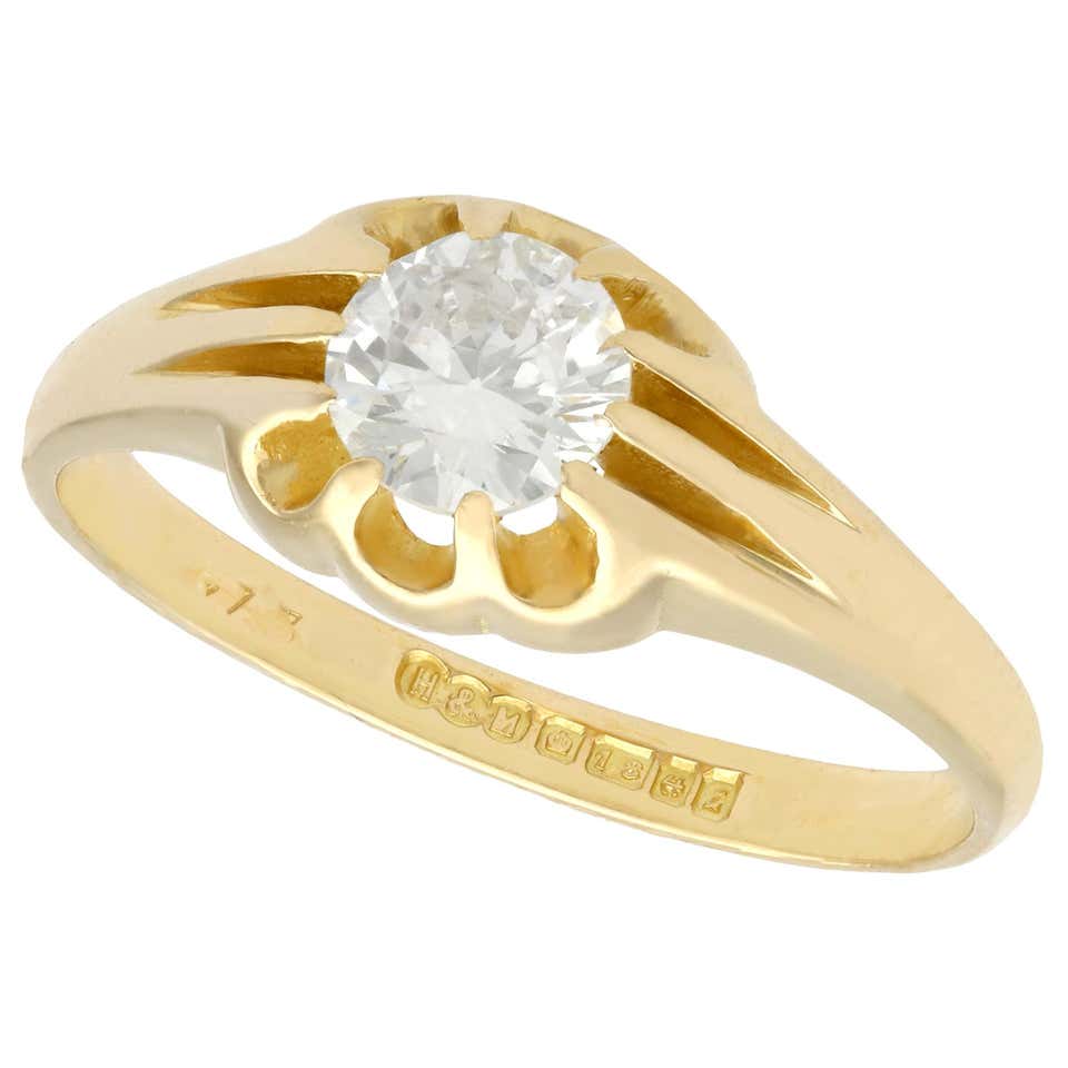 Boucheron Solitaire Diamond Gold Ring For Sale at 1stdibs