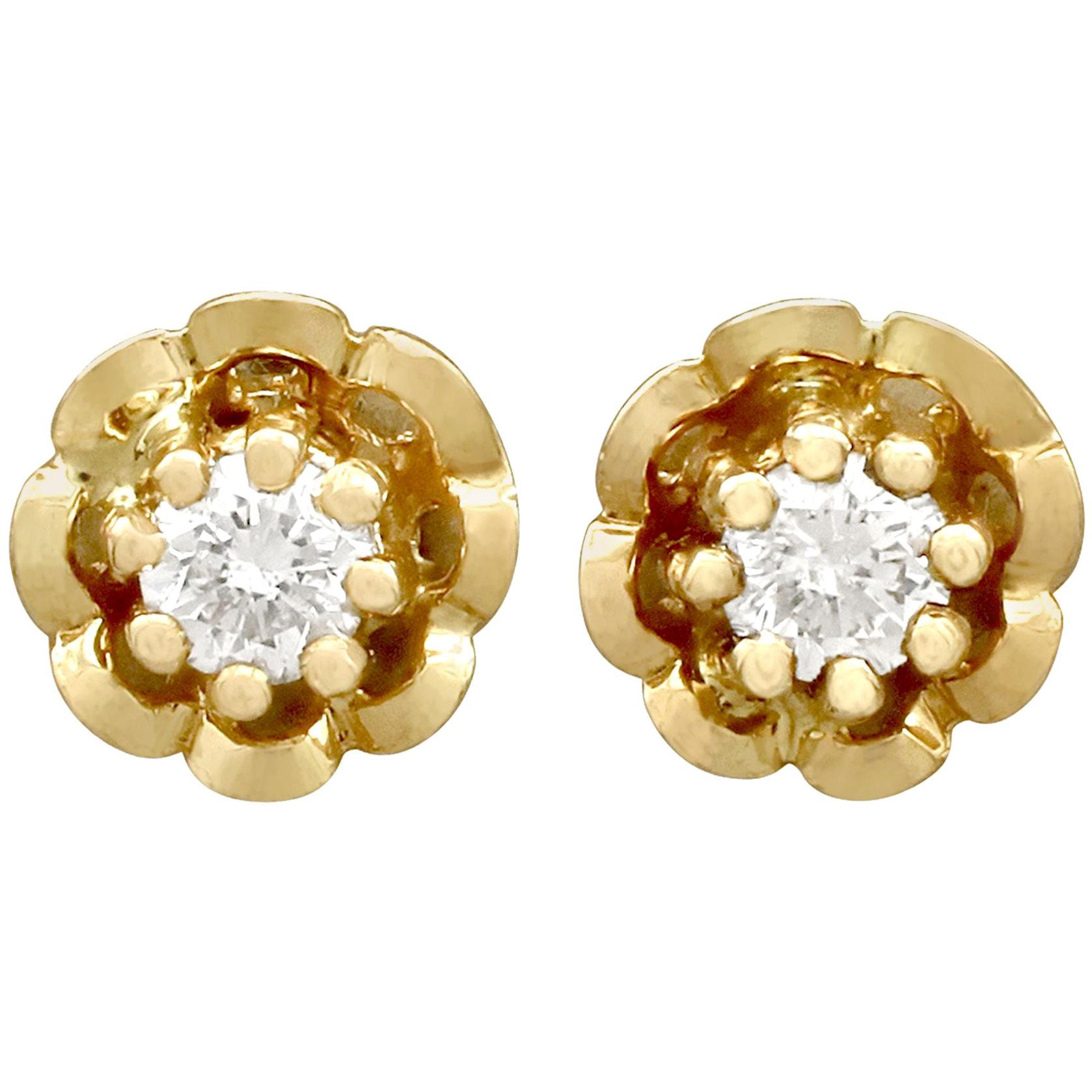 Mark Davis Bakelite Diamond Yellow Gold Stud Earrings For Sale at 1stDibs