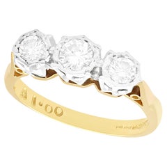Retro Diamond and Yellow Gold Trilogy Engagement Ring, circa 1980