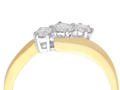 0.46 Carat Diamond and 18k Yellow Gold Trilogy Twist Trilogy Ring