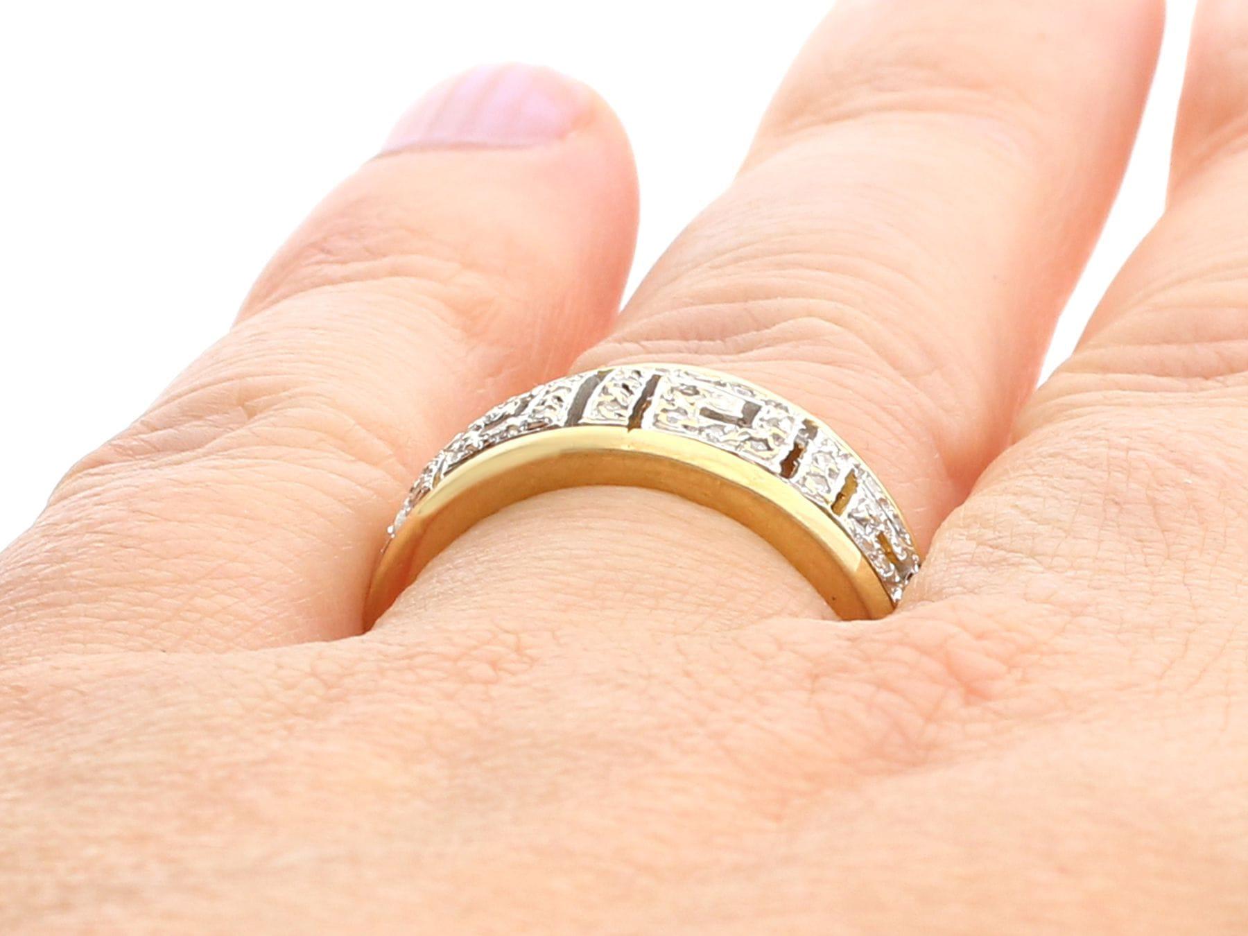 Diamond and Yellow Gold with White Gold Set Cocktail Ring For Sale 1