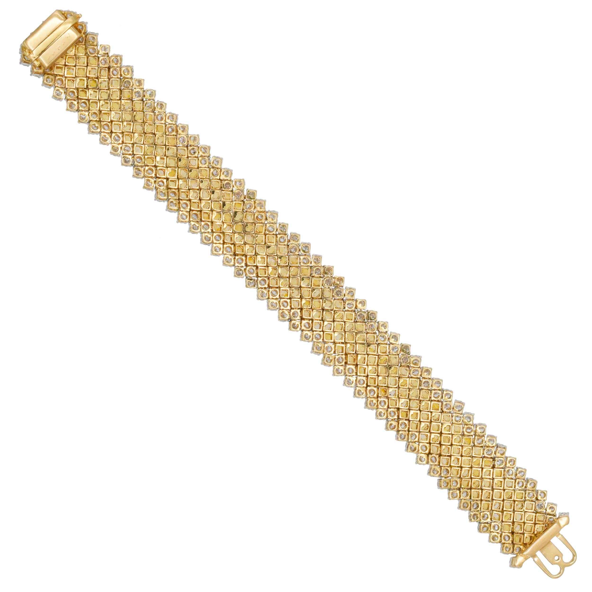 Diamond and Yellow Sapphire Bracelet For Sale 5