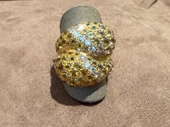 Diamond and Yellow Sapphire Crossover Ring by Sabbadini Milano