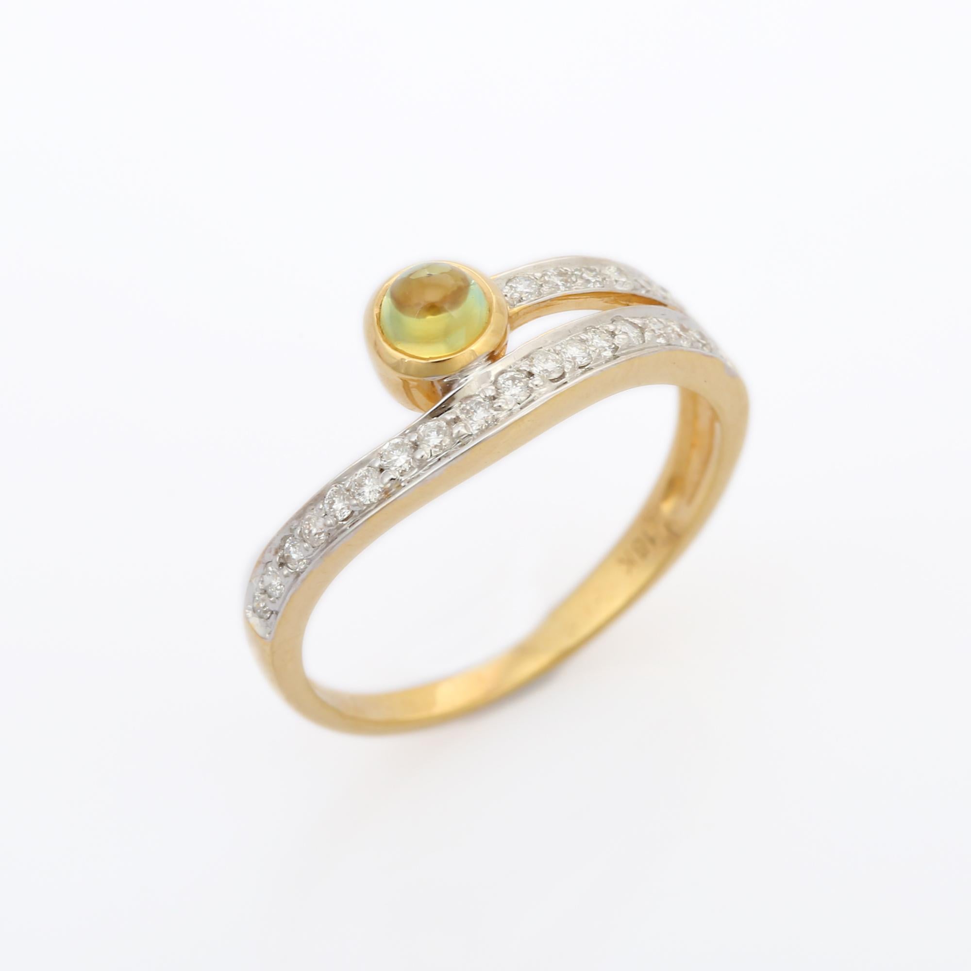 For Sale:  Diamond and Yellow Sapphire Stackable Band Ring in 18k Solid Yellow Gold 2
