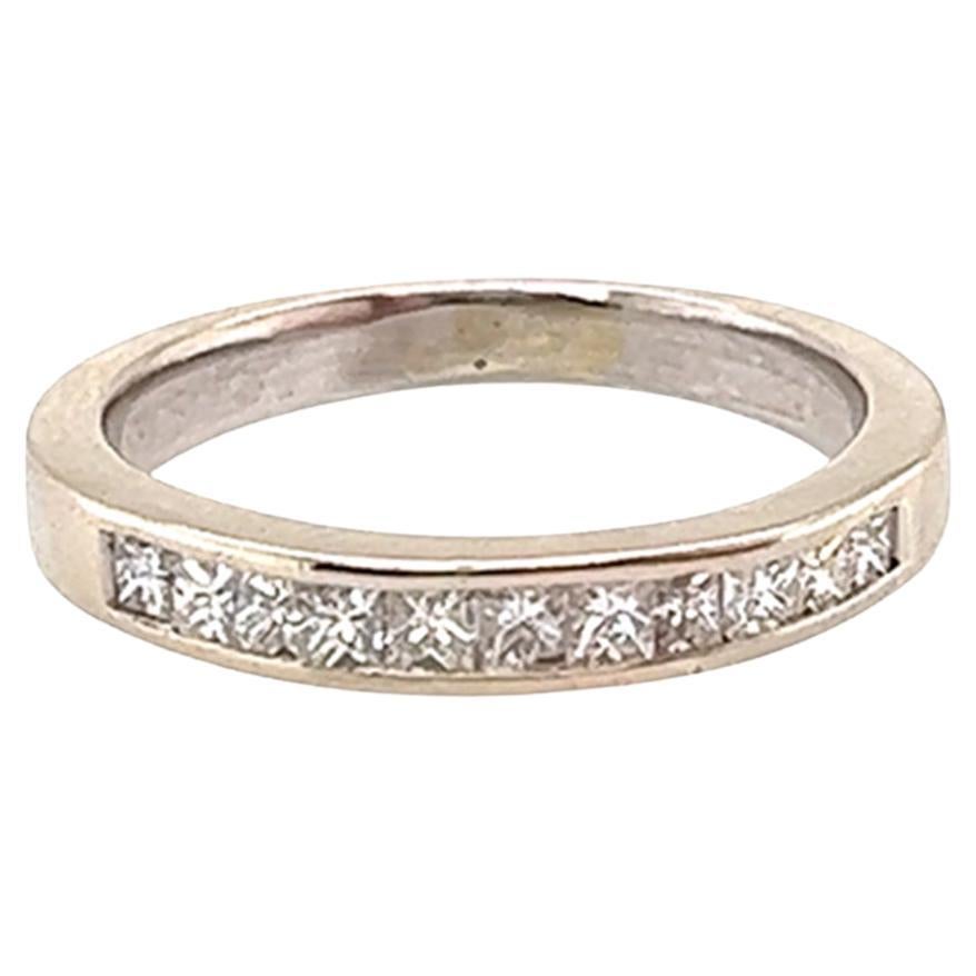Diamond Anniversary Band .65ct Princess Cut Wedding Ring 14k White Gold