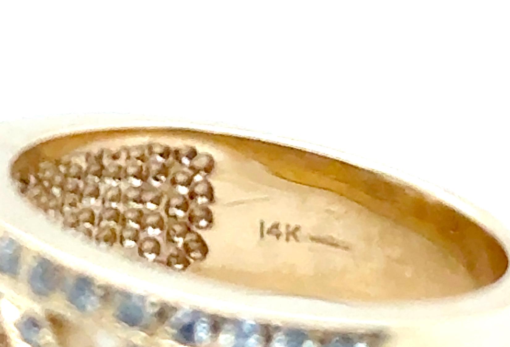 Diamond Anniversary Band Cocktail Ring .65ct 14K Yellow Gold Brand New In New Condition For Sale In Dearborn, MI