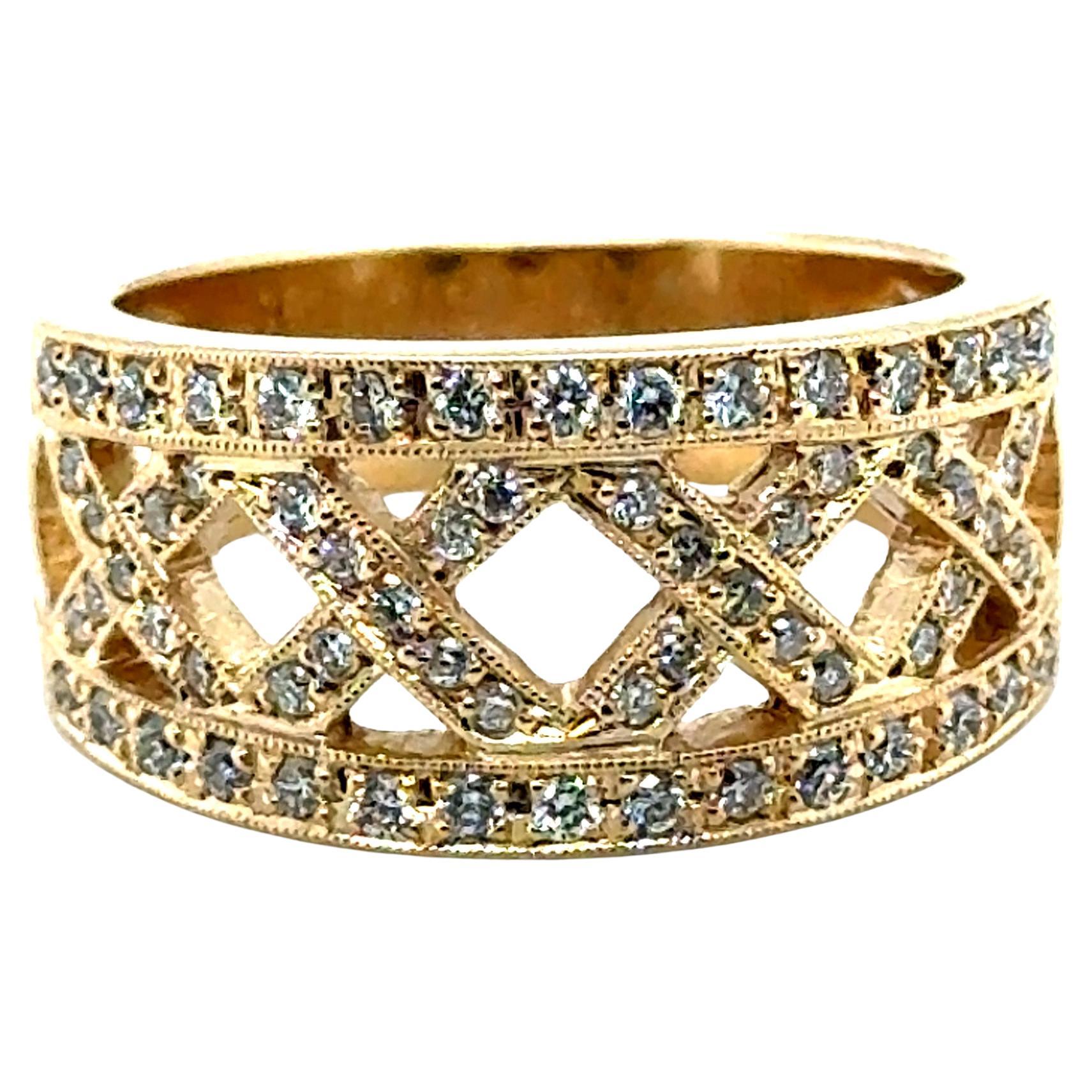 Diamond Anniversary Band Cocktail Ring .65ct 14K Gelbgold Brand New