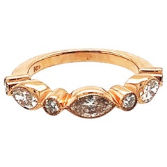 Diamond Anniversary Band Stackable Ring 1.32ct Marquise 14K Rose Gold Brand New