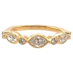 Diamond Anniversary Band Stackable Wedding Ring .97ct Marquise 14K Brand New