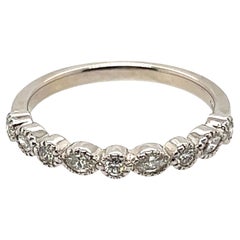 Diamond Anniversary Band Wedding Ring .33ct Marquise 14K White Gold Brand New