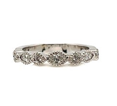 Diamond Anniversary Band Wedding Ring .35ct Marquise 14K White Gold Brand New