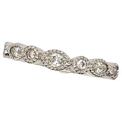 Diamond Anniversary Band Wedding Ring .35ct Marquise 14K White Gold Brand New