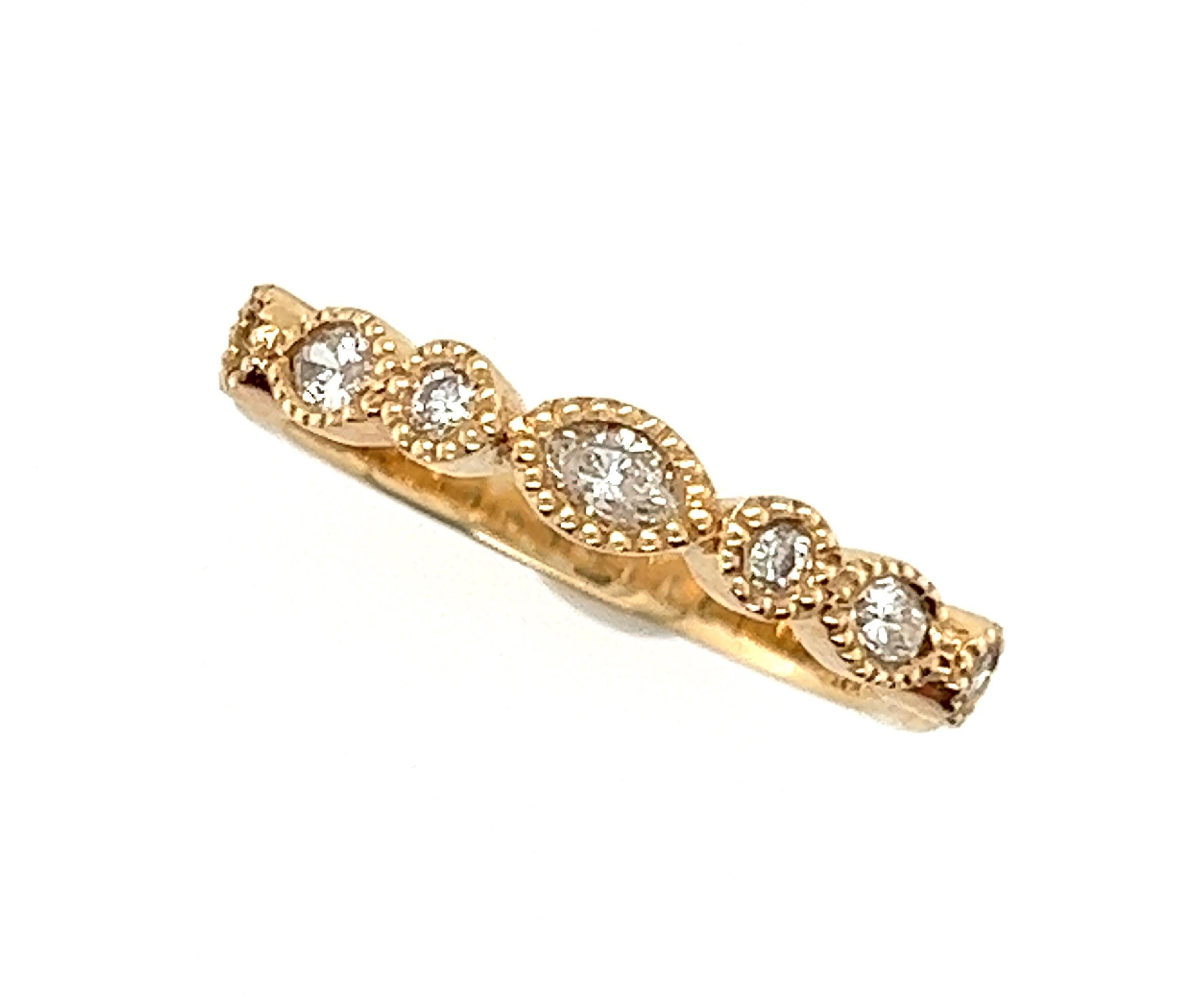 Marquise Cut Diamond Anniversary Band Wedding Ring .39ct Marquise 14K Yellow Gold Brand New For Sale