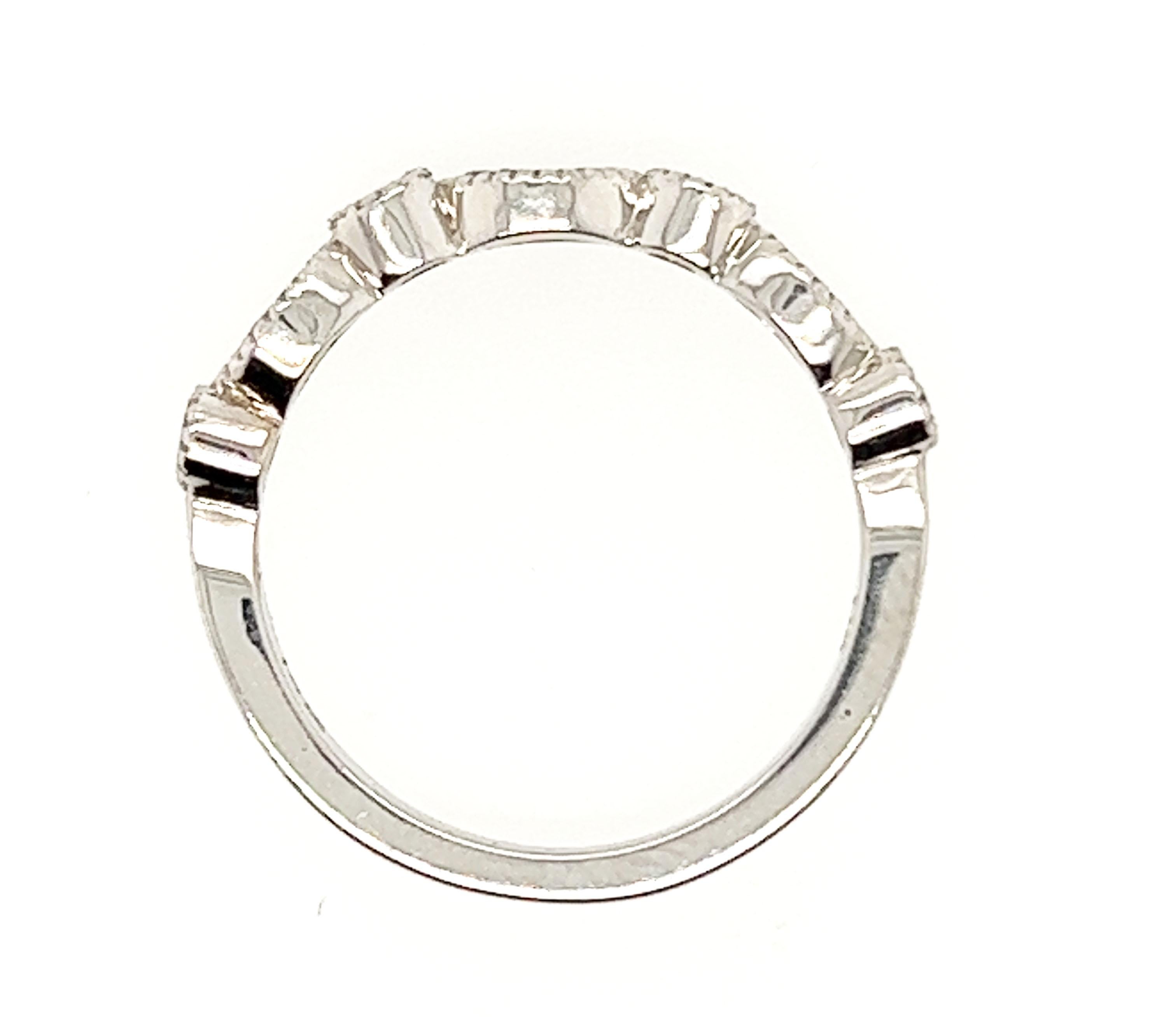 Taille Marquise Diamond Anniversary Band Wedding Ring .48ct Marquise 14K White Gold Brand New en vente