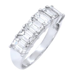 Diamond Anniversary Ring with Six Diamonds 2.31 Carat in Platinum