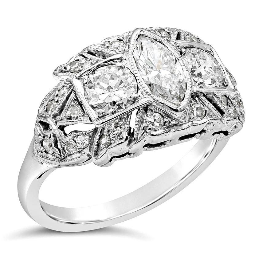 Diamond Antique Engagement Ring, 1.76 Carat Total In Good Condition For Sale In New York, NY
