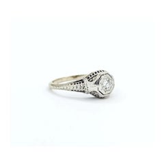 Diamond Antique Ring in 14k White Gold