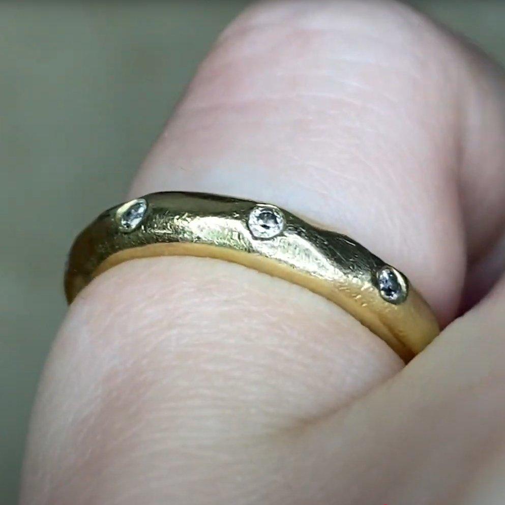 Diamantband (ca. 0,10 Karat), 14K Gelbgold (Art déco) im Angebot