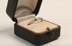 Diamond (Approx 0.10Carat) Sapphire Half Eternity Wedding Band Platinum