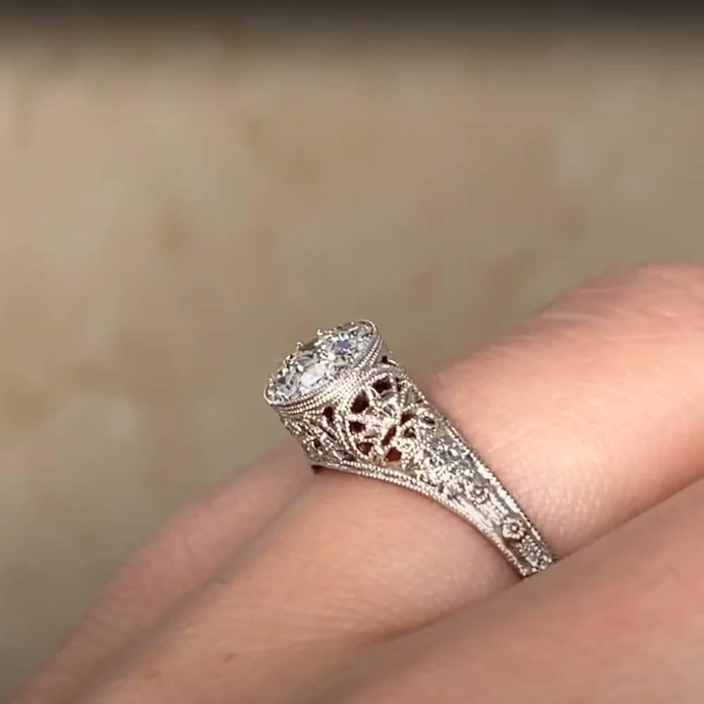 Art déco Bague à diamants (environ 0,20 carats), platine en vente