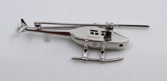 Diamond and Aquamarine 18 Carat White Gold Helicopter Brooch