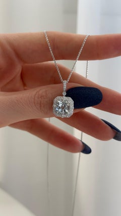 Diamond Aquamarine Necklace 18k Gold 2.24 TCW Certified