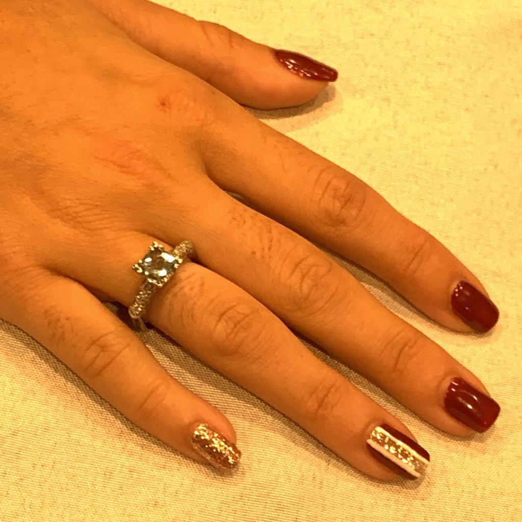 Anello con diamante e acquamarina in oro bianco 14k 1,70 TCW Donna Certificato in vendita 2