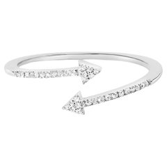 Diamond Arrow Bypass Band Ring Sterling Silver