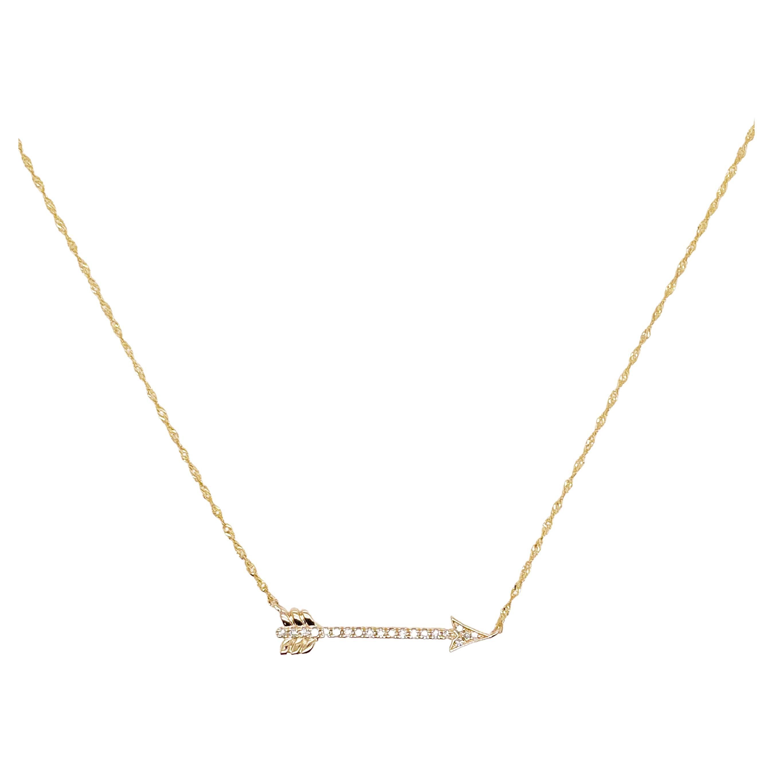Diamant-Ring-Anhänger-Halskette 14K Gelbgold 1/10 Karat Pavé-Diamant-Ring im Angebot