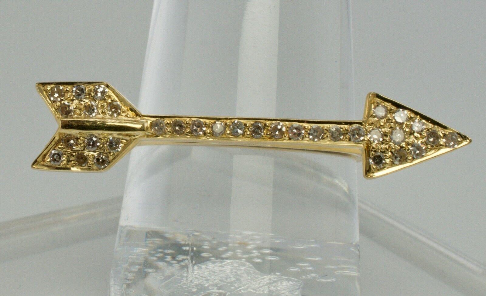 Diamond Arrow Ring 18K Gold Geometric Vintage For Sale 2