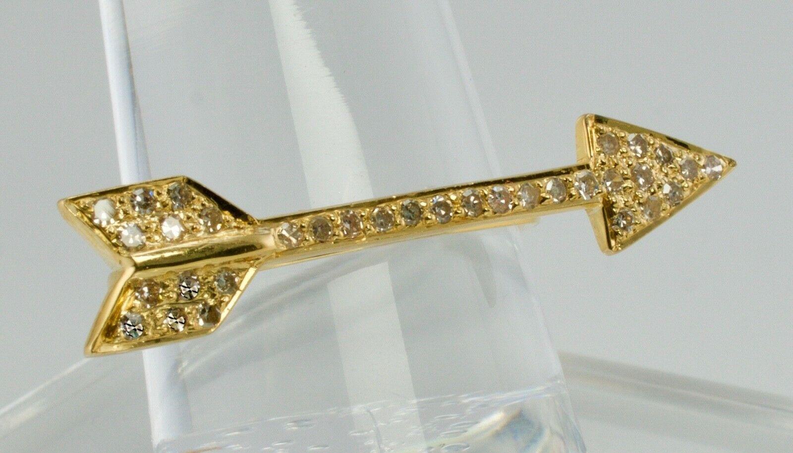 Diamond Arrow Ring 18K Gold Geometric Vintage For Sale 3