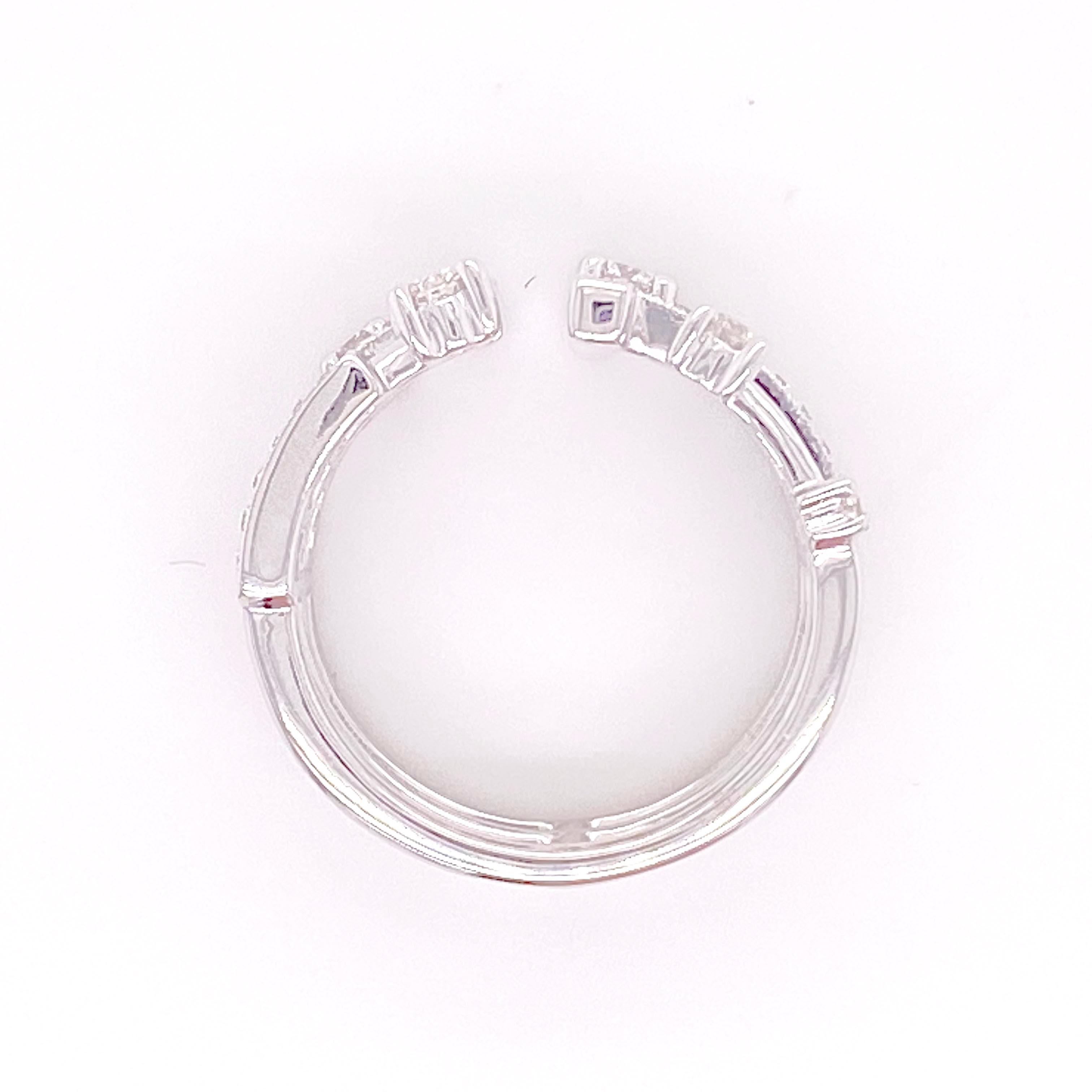 For Sale:  Geometric Diamonds Ring Wide Band w .65 Carat Diamonds 5