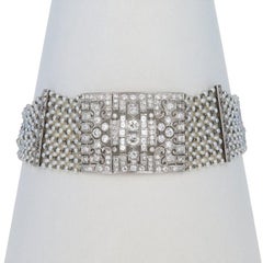 Diamond Art Deco Choker Station Necklace 13" - 14k European 8.00ctw