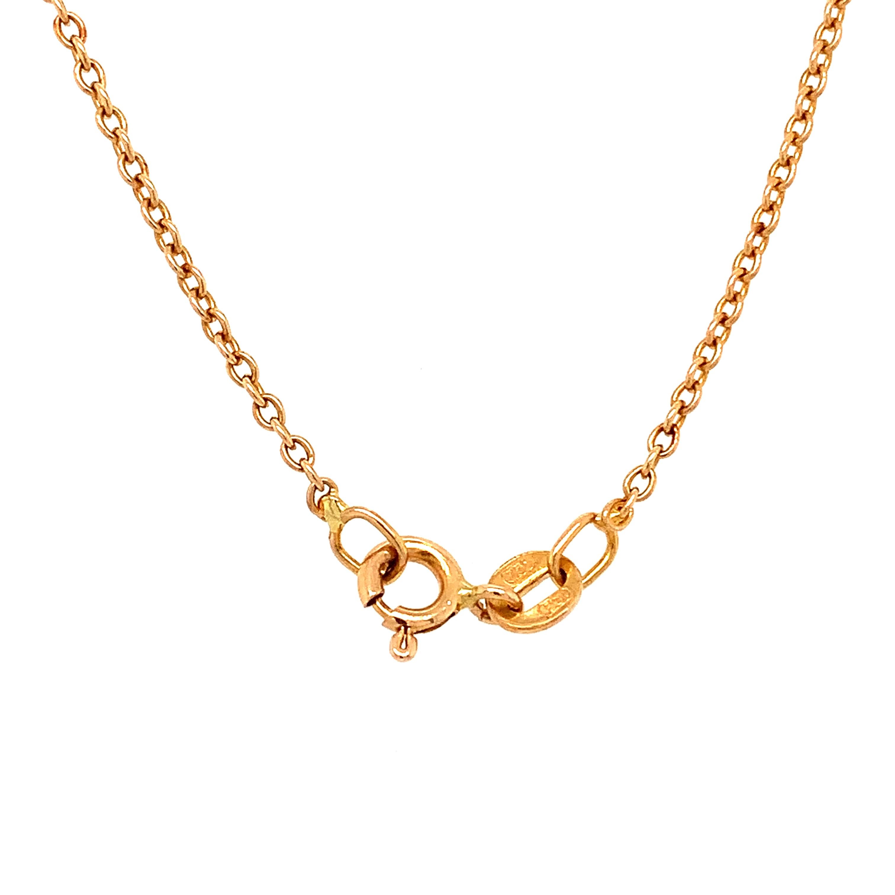 Collar colgante gota art déco diamantes oro amarillo 18k en venta 1