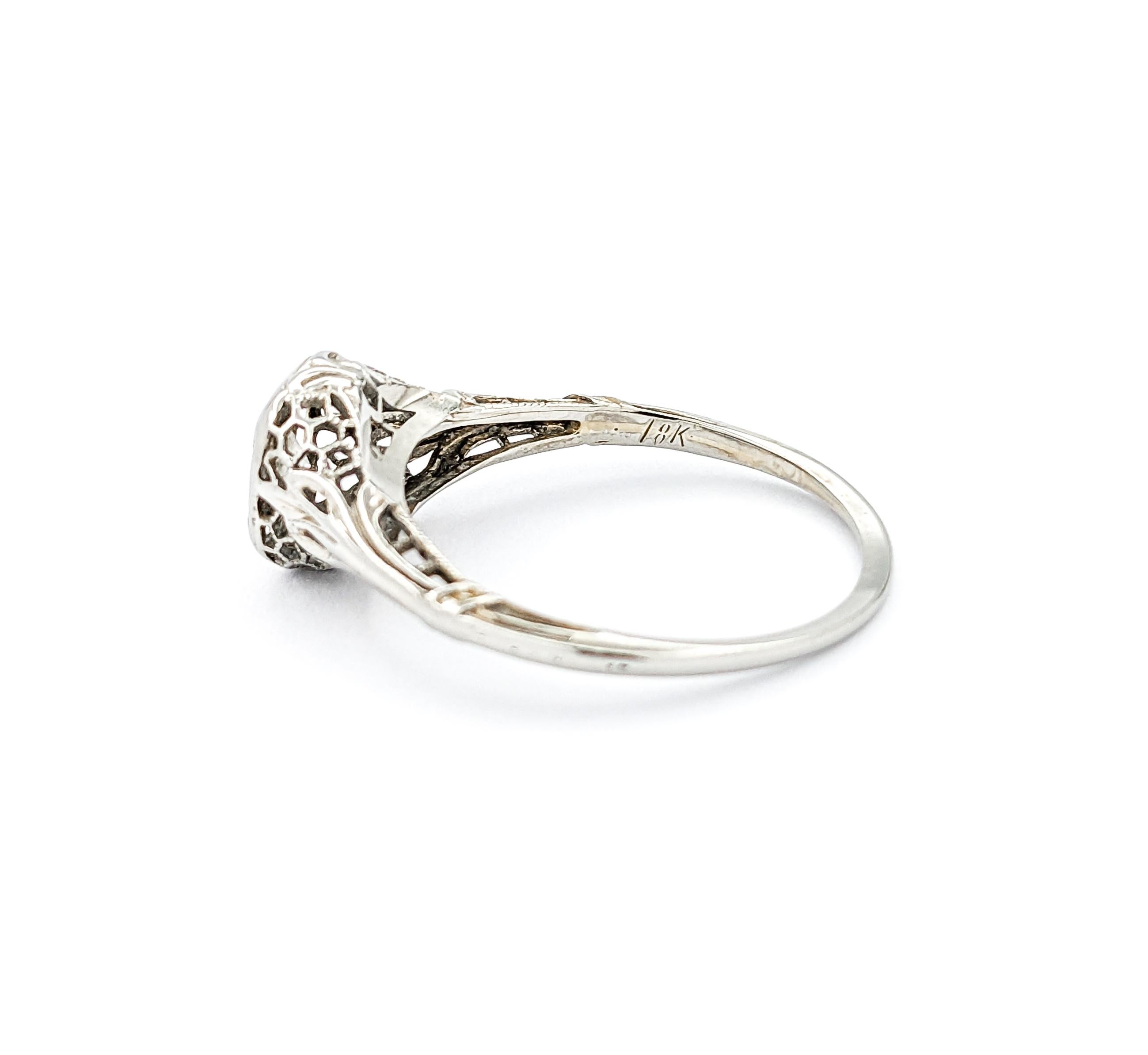 Diamant Art Deco Filigran Ring in Weißgold 3