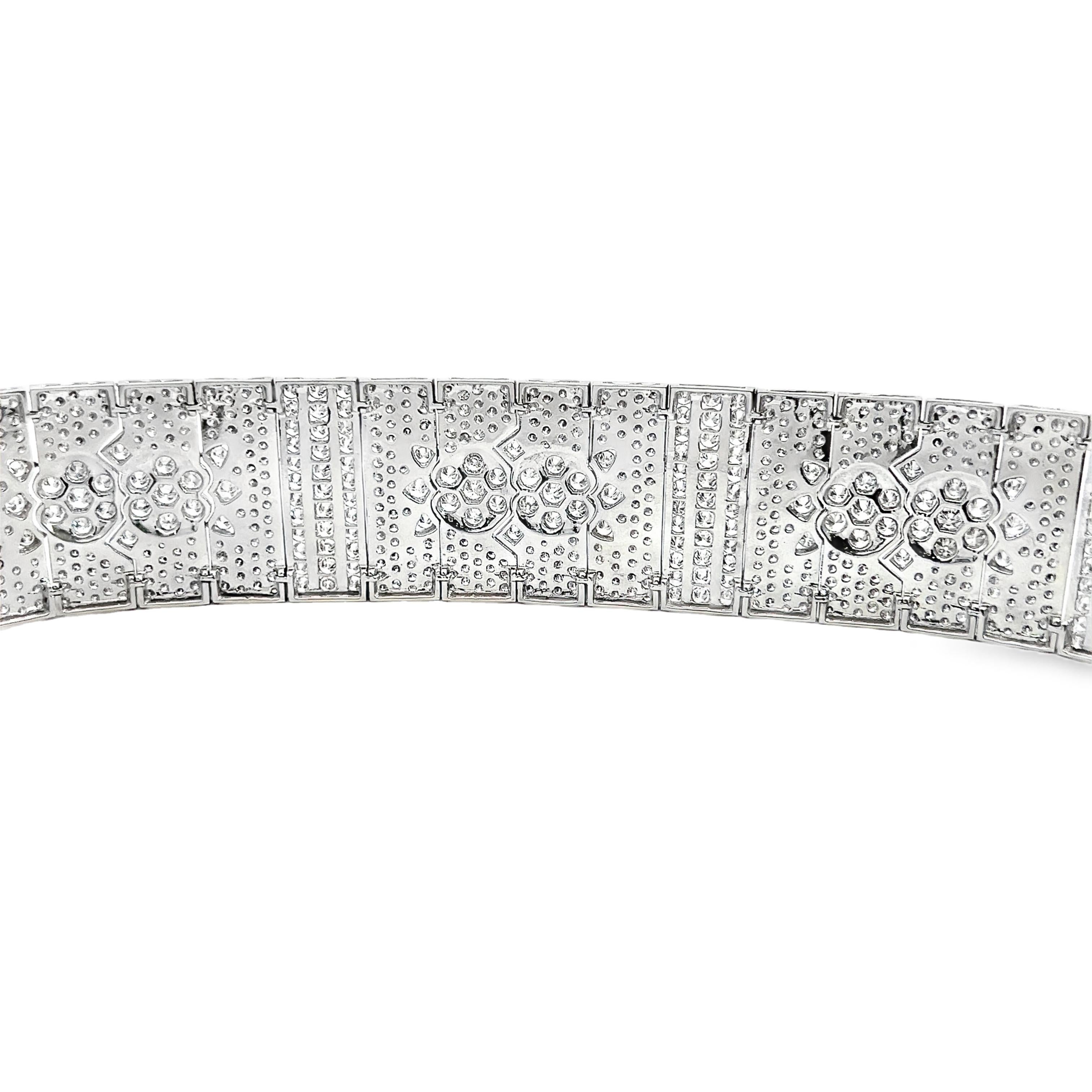 Diamond Art Deco Inspired Bracelet For Sale 5