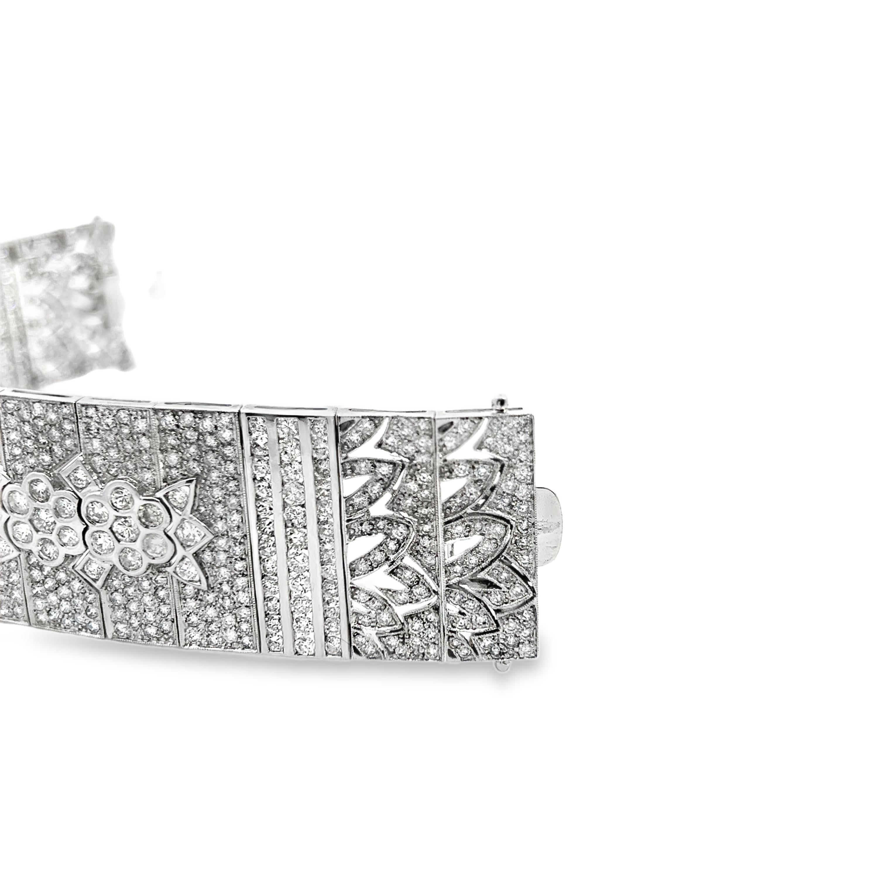 Diamond Art Deco Inspired Bracelet In New Condition For Sale In Beverly Hills, CA