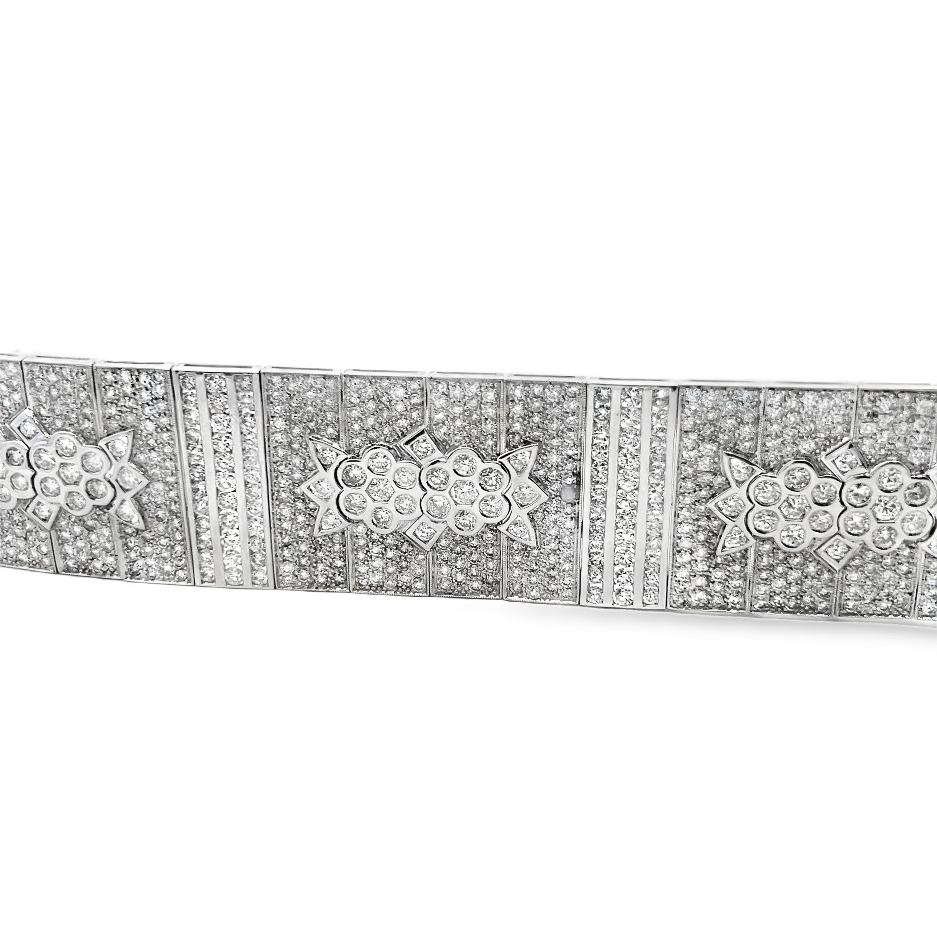 Women's Diamond Art Deco Inspired Bracelet For Sale