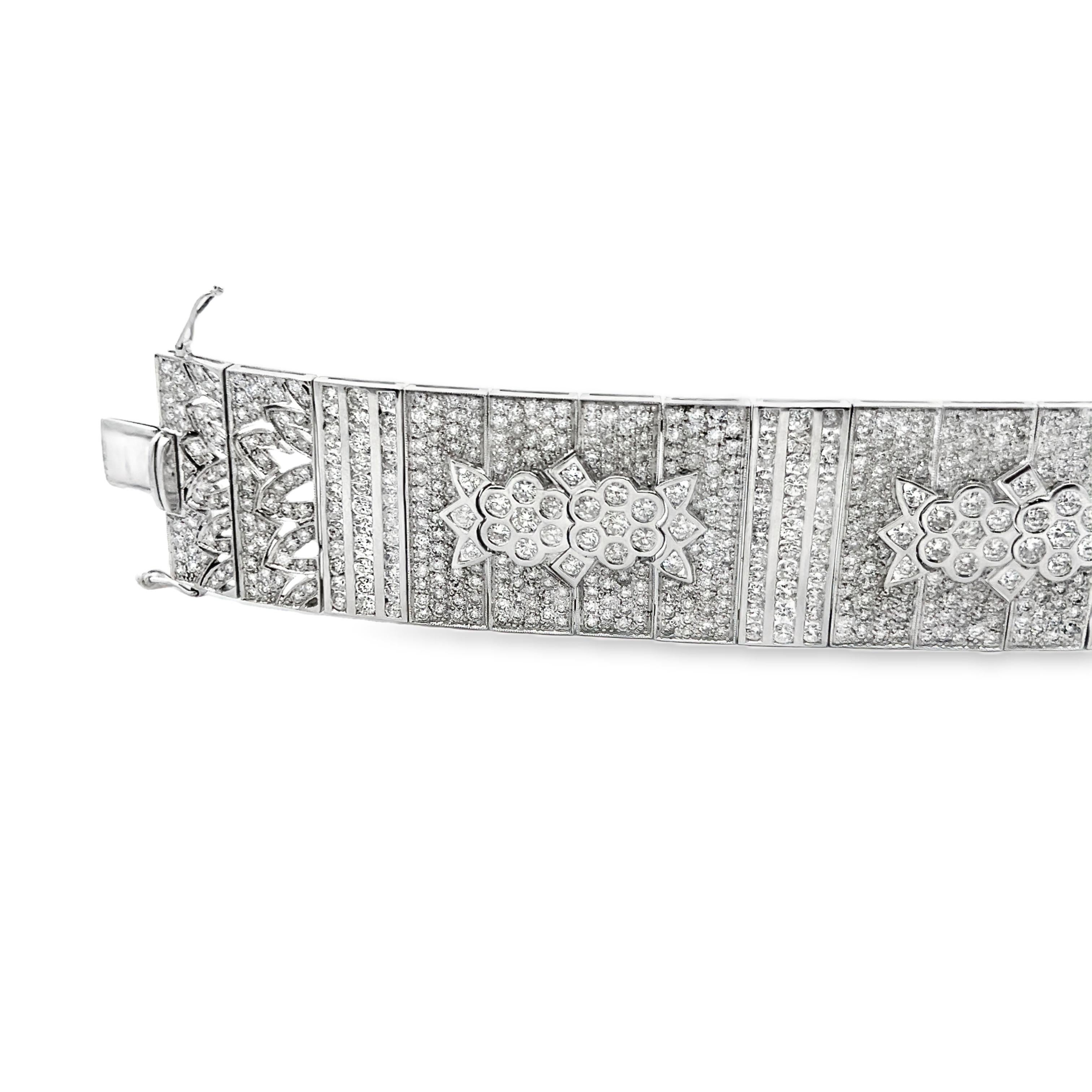 Diamond Art Deco Inspired Bracelet For Sale 1