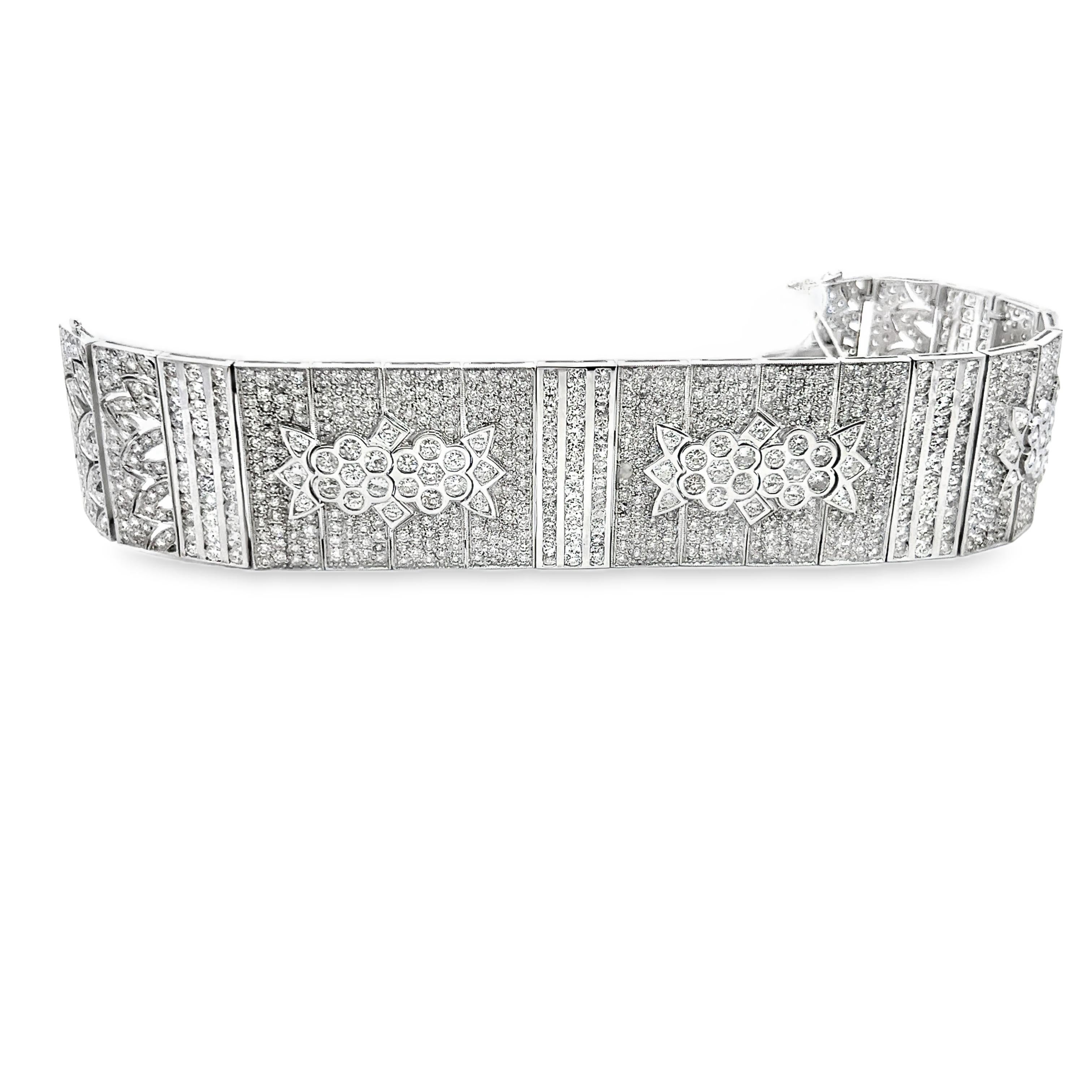 Diamond Art Deco Inspired Bracelet For Sale 4