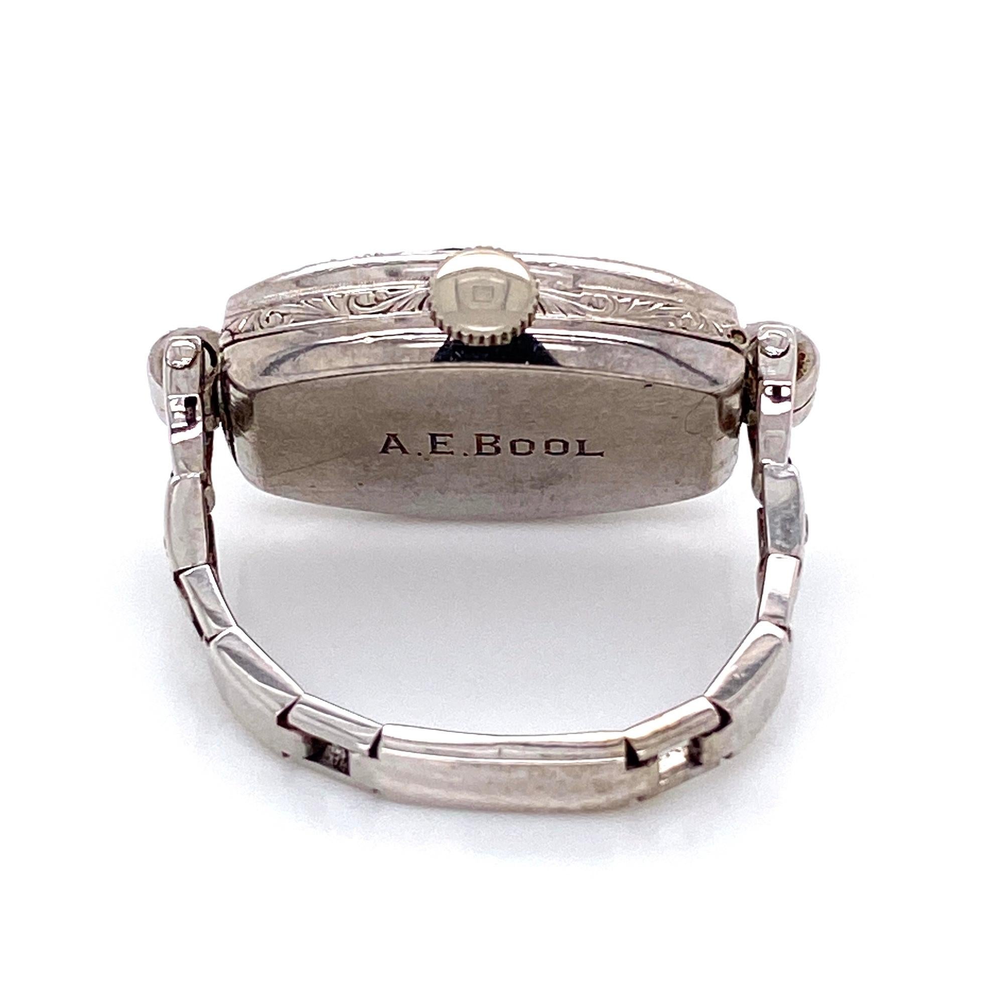 Women's Diamond Vintage Art Deco Platinum Cocktail Watch Ring Fine Estate Jewelry For Sale