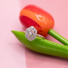 Diamond Art Deco ring - 18 karat solid gold ring - 1920's engagement ring