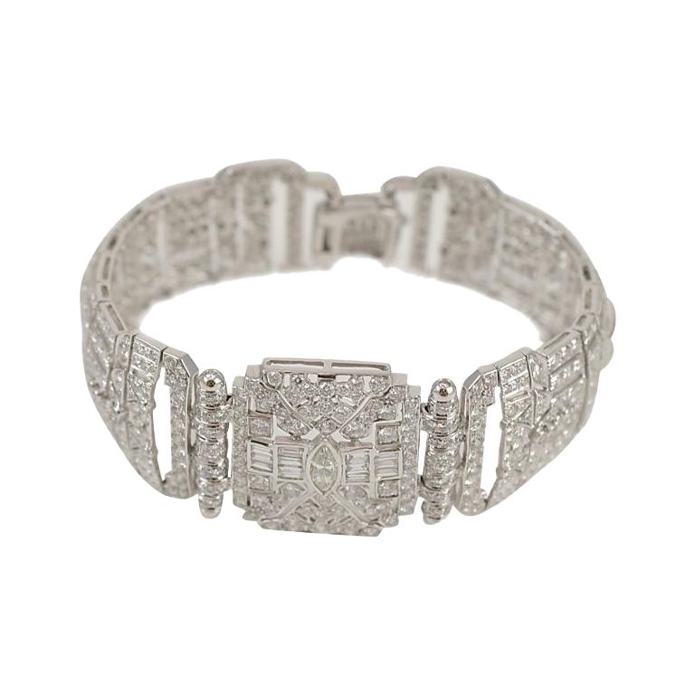 Diamond Art Deco Style Bracelet For Sale