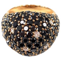 21st Century 18 Karat Rose Gold Diamond Art Deco Style Dome Cocktail Ring