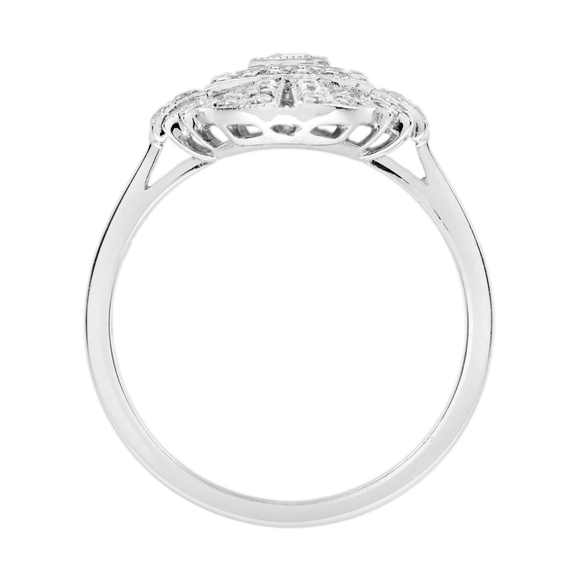 Bague de fiançailles en or blanc 18 carats avec diamant de style Art déco en vente 1