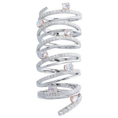 Diamond Articulated Ring, 18 Karat White Gold