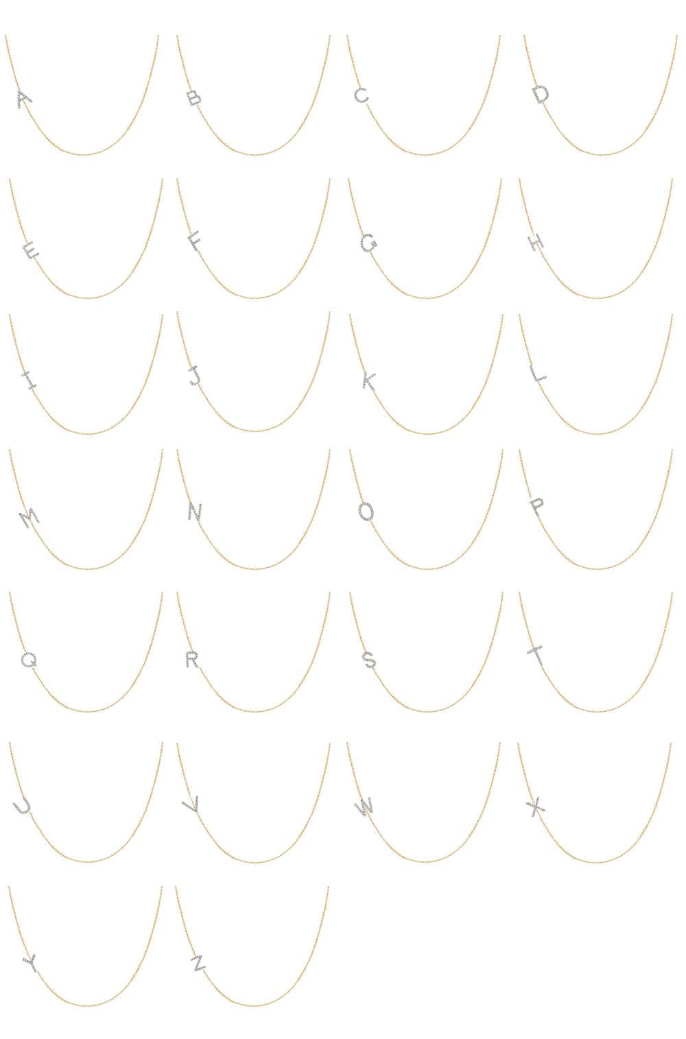 Women's Diamond Asymmetrical Initial Necklace, A For Sale