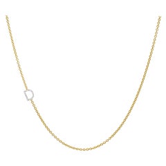 Diamond Asymmetrical Initial Necklace, D